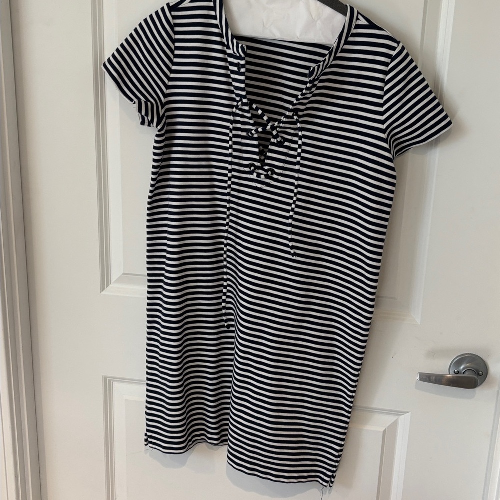 J. Crew Navy and White Striped Top